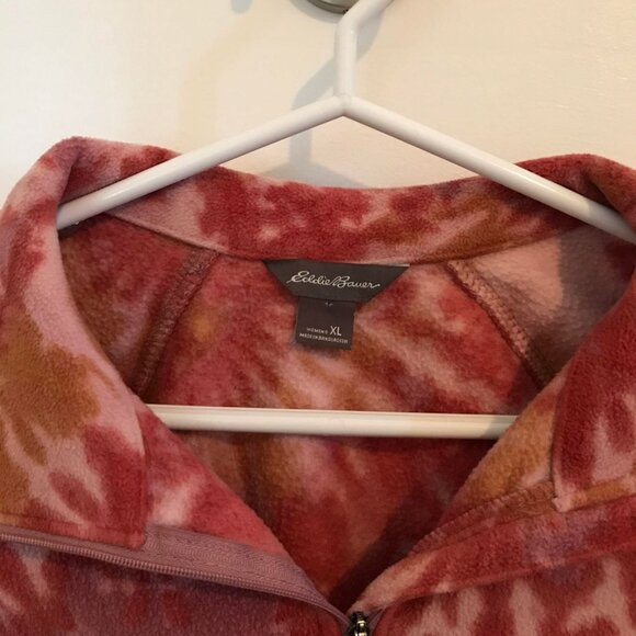 Eddie Bauer Womens 1/4 Zip Ultra Light Tie Dye Fleece Pullover Sweater Size XL - Picture 2 of 3